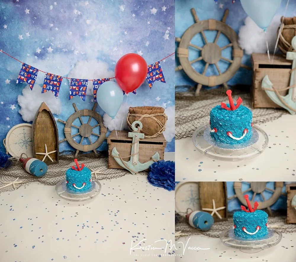 PSI Sailor Theme Cake Topper | Personalized Party Supplies