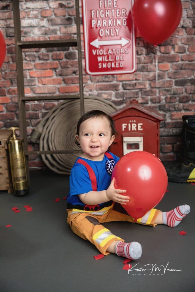 Firefighter Cake Smash | Wethersfield, CT | Cake Smash