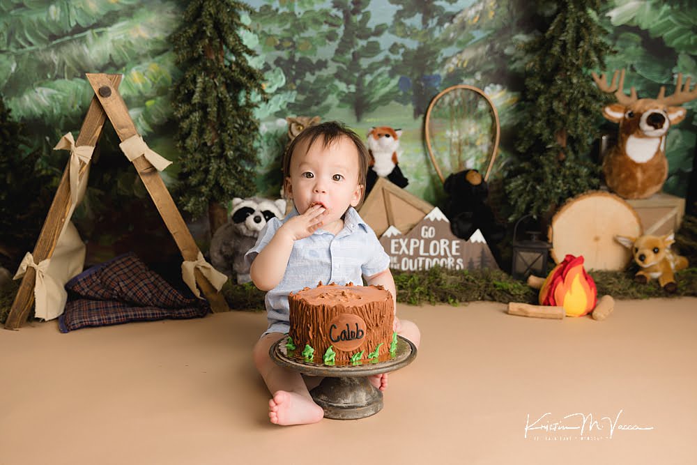 Baby Woodland Animals Themed First Birthday - Baby Shower Cake